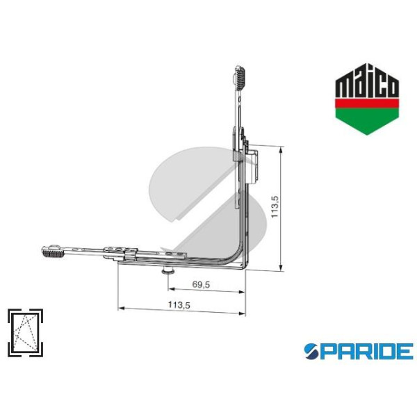 MOVIMENTO ANGOLARE 211740 MAICO M-M PER ASTA A LEV...