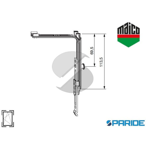 MOVIMENTO ANGOLARE VERTICALE 222209 MAICO MULTI MATIC CON 1 FUNGO PROLUNGABILE