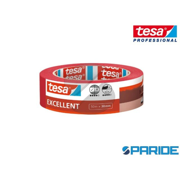 NASTRO CARTA MASKING TAPE EXCELLENT 50MT X 30MM TESA ROSSO