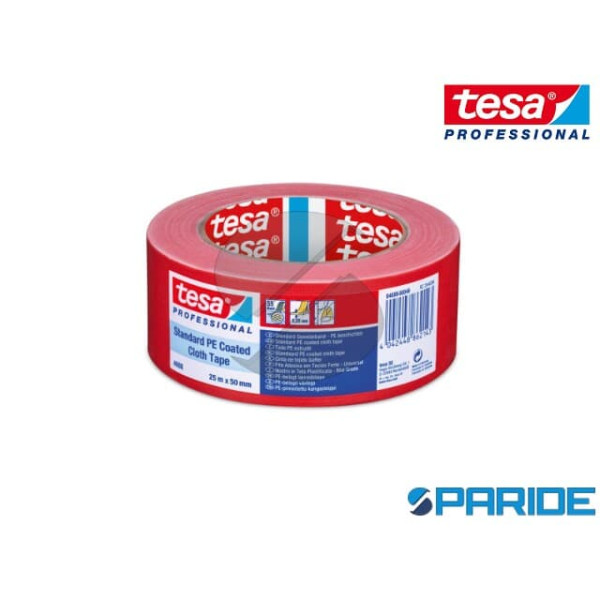 NASTRO TELATO 25MT X 50MM ROSSO 4688 TESA