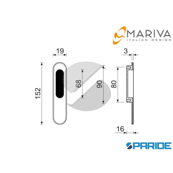 NICCHIA OVALE 2003 ROYAL CIECA CROMO SATINATA MARIVA
