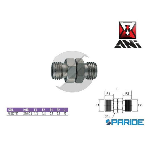 NIPPLO FILETTATO MASCHIO 1\4-1\4 33\NG AH012750 DI...