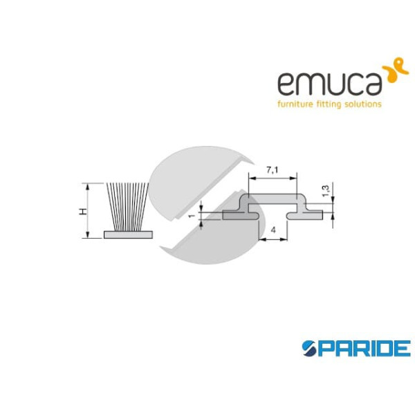 PARAPOLVERE SENZA ADESIVO H 7 9034221 EMUCA PORTE SCORREVOLI