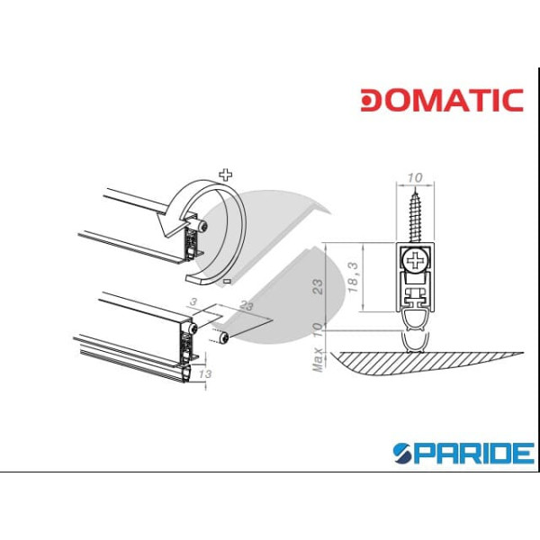 PARASPIFFERI COMPACT DA2552 L 600 MM SENZA ALETTE DOMATIC
