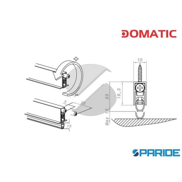 PARASPIFFERI COMPACT DA2552 L 900 MM SENZA ALETTE DOMATIC