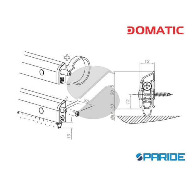 PARASPIFFERI COMPACT DA3062 L 1200 MM AD APPOGGIO DOMATIC