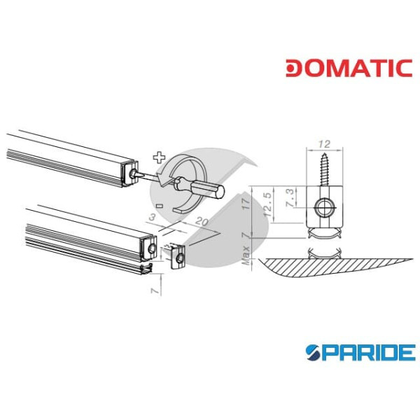 PARASPIFFERI FIRE DA5054 L 700 MM SENZA ALETTE CON VITI PREMONTATE DOMATIC