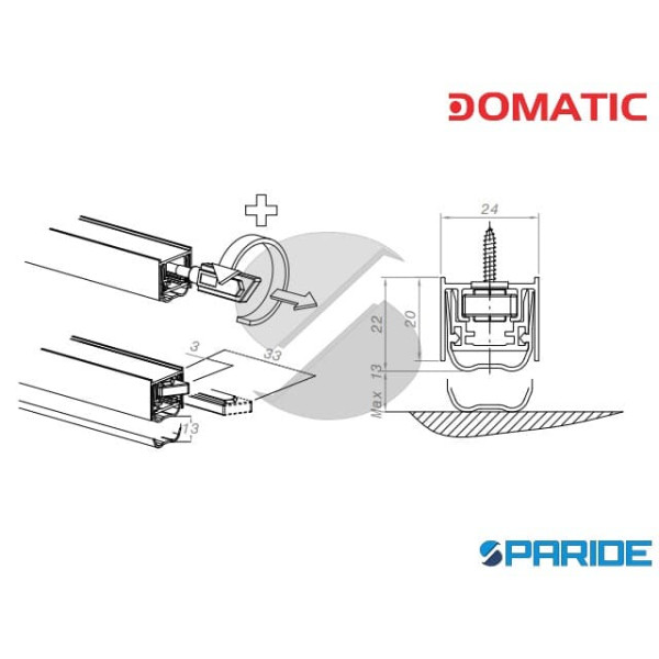 PARASPIFFERI IGLOO DA0551080 L 800 MM SENZA ALETTE DOMATIC