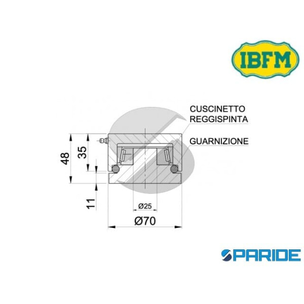 PARTE INFERIORE CERNIERA INOX 949 A CUSCINETTO PER CANCELLI IBFM