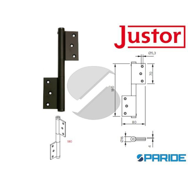 PERNO A MOLLA SEMPLICE AZIONE MP 180 NERO JUSTOR 5...