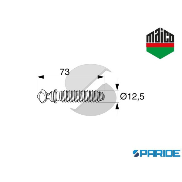 PERNO DI CHIUSURA HS DA AVVITARE 364198 MAICO STANDARD ARGENTO
