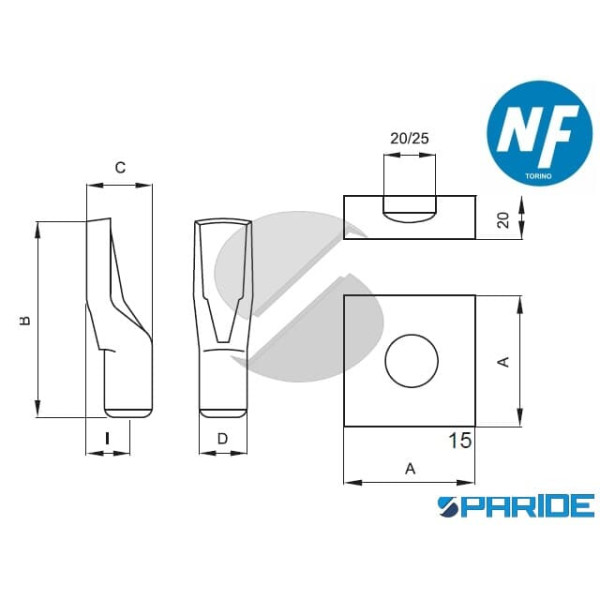 PERNO E PIASTRA INFERIORE 174 22 PER CARDINE NOVA-FERR