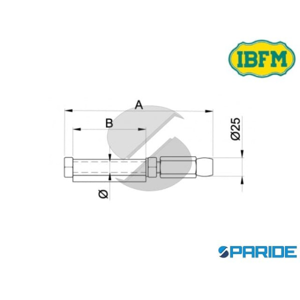 PERNO GUIDA 334 D 14 INFERIORE CON CERNIERA IBFM CON 1 ALA