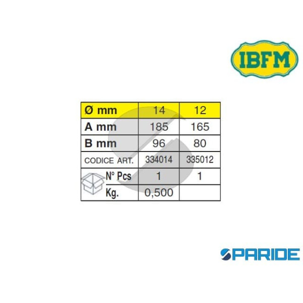 PERNO GUIDA 334 D 14 INFERIORE CON CERNIERA IBFM CON 1 ALA