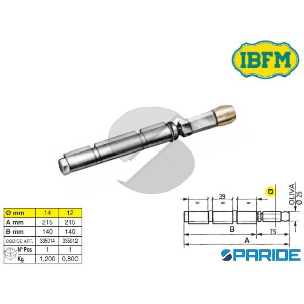 PERNO GUIDA 335 D 12 INFERIORE CON CERNIERA IBFM C...