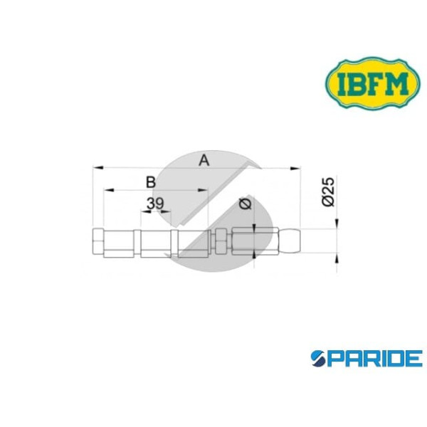 PERNO GUIDA 335 D 12 INFERIORE CON CERNIERA IBFM CON 3 ALI