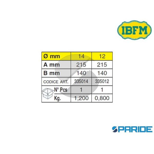 PERNO GUIDA 335 D 12 INFERIORE CON CERNIERA IBFM CON 3 ALI