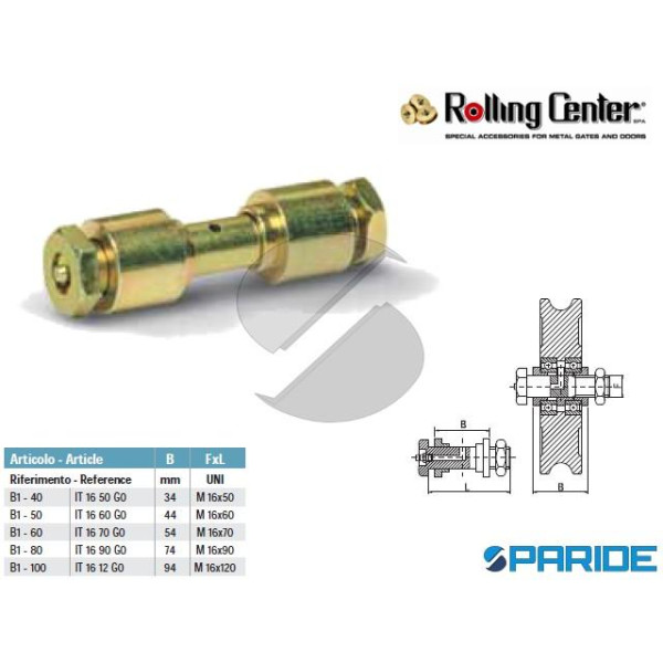 PERNO INGRASSATORE B1-40 PER RUOTE ROLLING CENTER