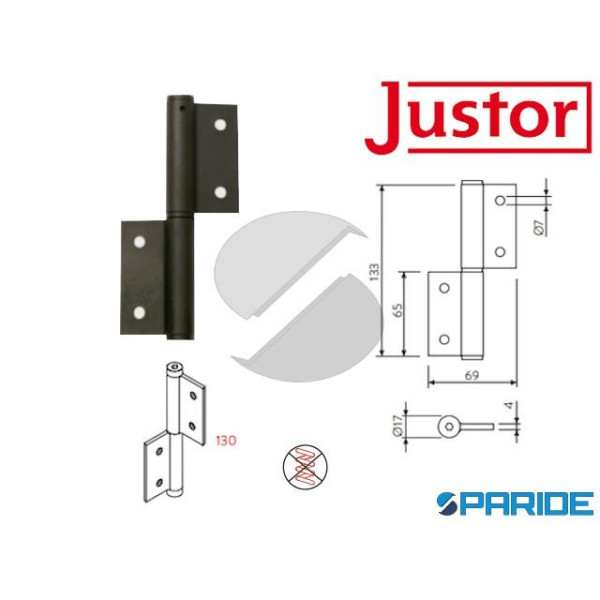 PERNO SEMPLICE AZIONE MZ SM PLASTICA NERO JUSTOR I...