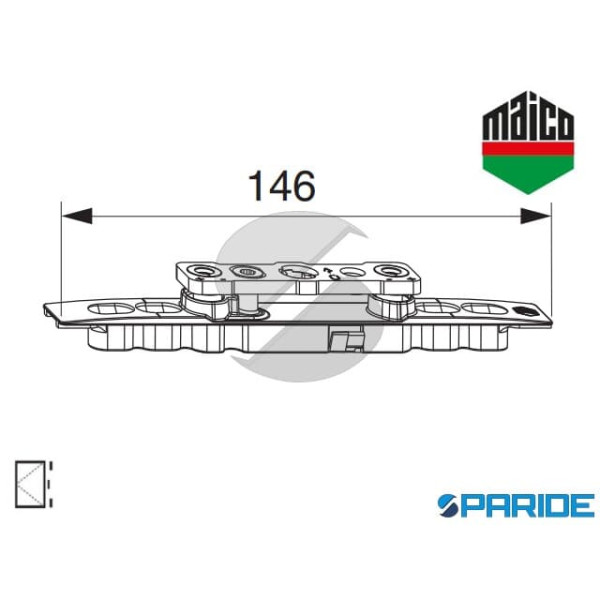 PIASTRA CERNIERA RIBALTA 52321 MAICO
