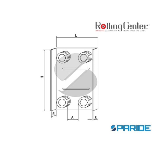 PIASTRA CON RULLI 4RPP CON GUIDA PICCOLA PER CANCELLO ROLLING CENTER