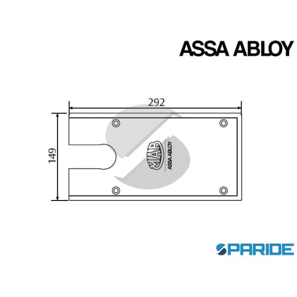 PIASTRA DI COPERTURA AC532 ASSA ABLOY ACCIAIO INOX LUCIDO PER CHIUDIPORTA MAB 7300
