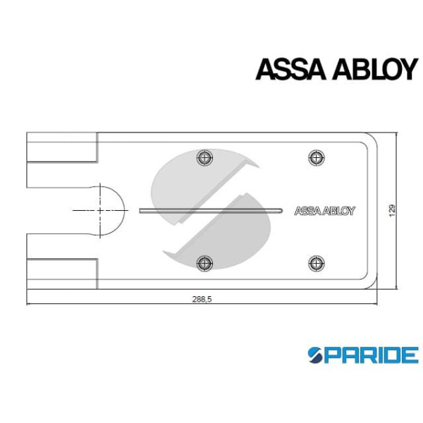 PIASTRA DI COPERTURA AC534 ASSA ABLOY ACCIAIO INOX SATINATO PER CHIUDIPORTA DC477