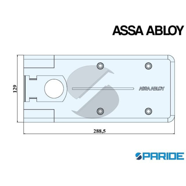 PIASTRA DI COPERTURA CP619 ASSA ABLOY ACCIAIO INOX SATINATO PER CHIUDIPORTA DC450