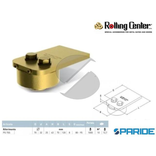 PIASTRA GIREVEVOLE PG70S A SALDARE SUPERIORE ROLLI...