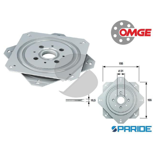 Piastra Girevole 360° In Acciaio A3 – Base Rotonda Da 25 Cm Per Sedie Da Ufficio, Sgabelli, Espositori – Doppio Cuscinetto