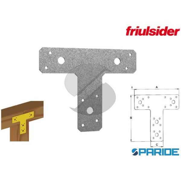 PIASTRA PER TRAVI A T 152X127X38 MM 66T FRIULSIDER PERFORATA