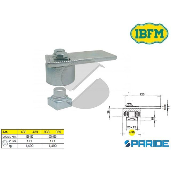 PIASTRA SUPERIORE 438 PER CANCELLI IBFM