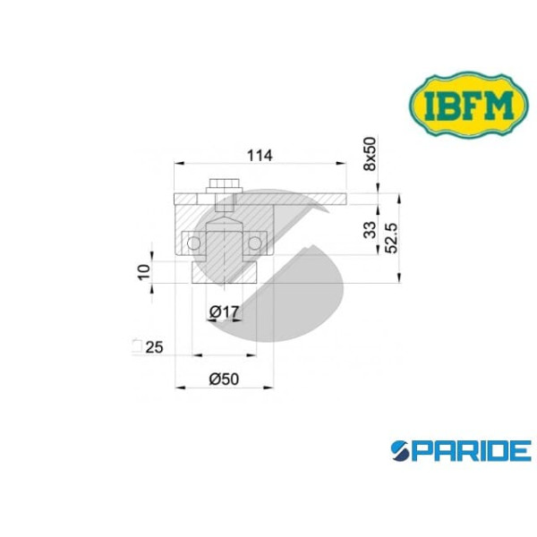 PIASTRA SUPERIORE 438 PER CANCELLI IBFM