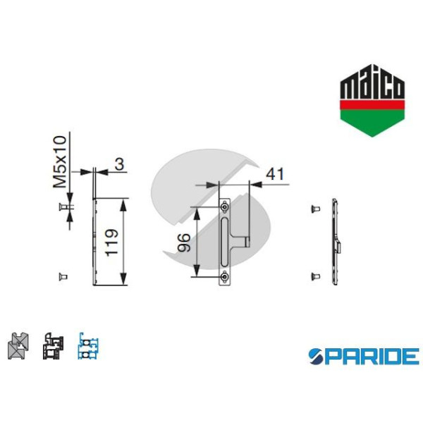 PIASTRINA PER MANIGLIA RS-CF 455698 MAICO PER SCOS...