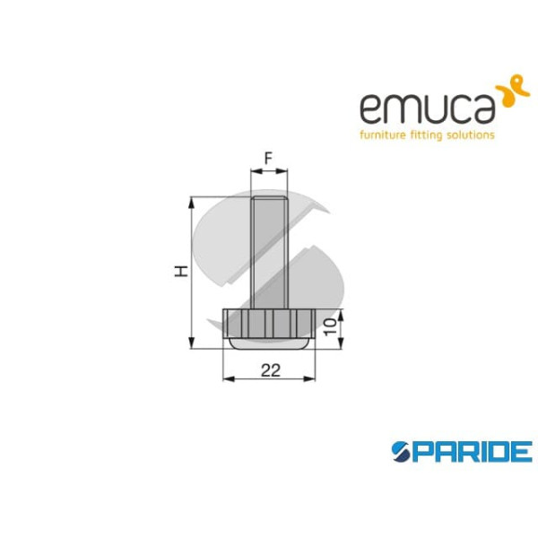 PIEDE REGOLABILE M8X38 3000405 EMUCA