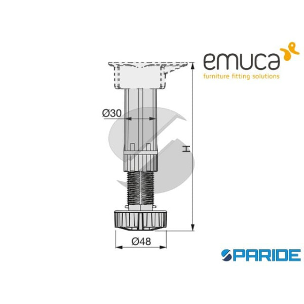 PIEDINO REGOLABILE H 100-120 MM 3911817 EMUCA