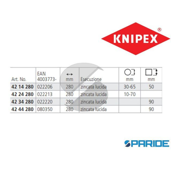 PINZA A MORSETTO PER SALDATORI 42 34 280 KNIPEX