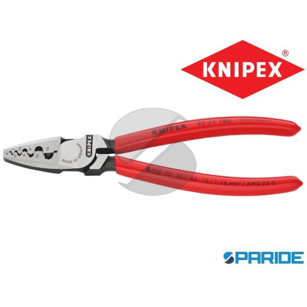 PINZA PER CAPICORDA 97 71 180 PER SERRARE TERMINALI A BUSSOLA KNIPEX