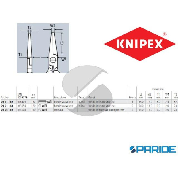 PINZA PER TELEFONISTI 29 11 160 KNIPEX