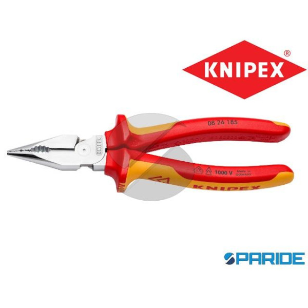 PINZA UNIVERSALE 08 26 185 KNIPEX CON TESTA A PUNT...