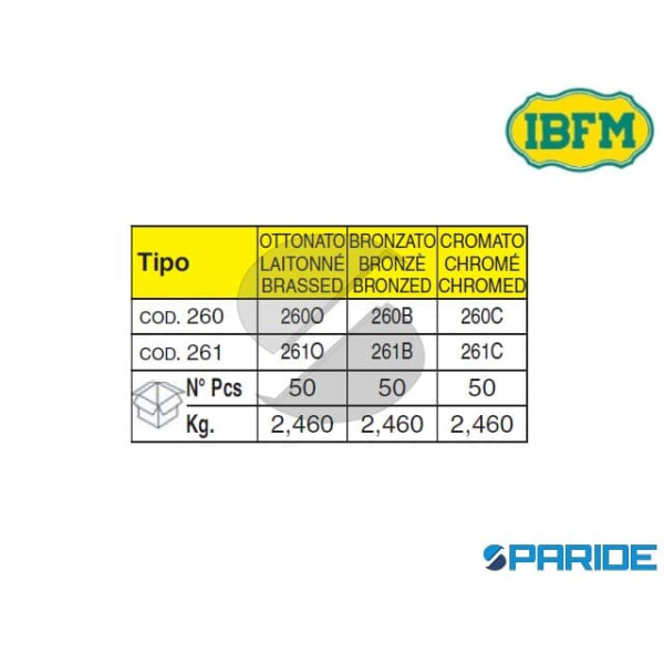 PINZETTA 261 BLOCCA PORTA OTTONE IBFM CON INCONTRO AVVITARE