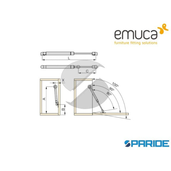PISTONE PER PENSILI 1000525 12 KG L 243 MM EMUCA