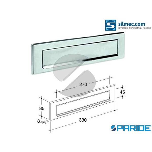 PLACCA BUCALETTERE 10-661 68 GRANDE CROMO SATINATO...