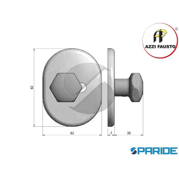 POMOLO E MOSTRINA PER LIMITATORE A SCORRIMENTO OTTONE LUCIDO P+M\PLSO AZZI FAUSTO