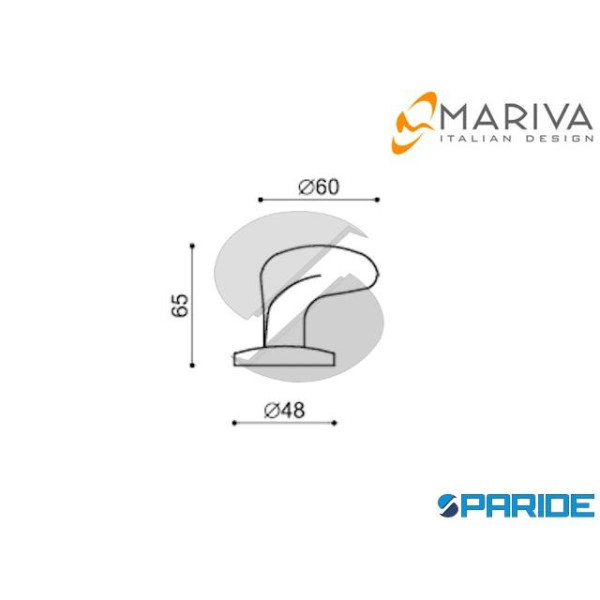 POMOLO LUNIK  D 48 MM RB 139 OTTONE PVD MARIVA