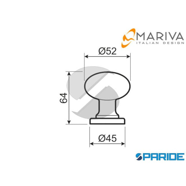 POMOLO LUX D 45 MM 155 CROMO SATINATO MARIVA