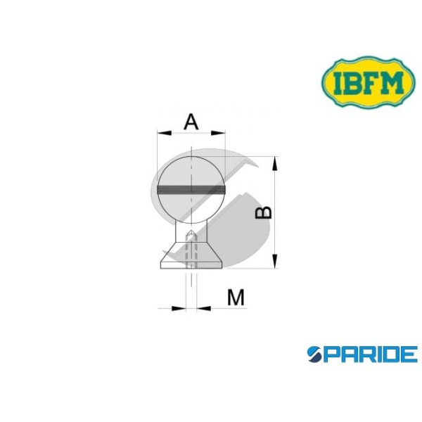 POMOLO PALLA 870 D 30 MM FILETTATO M8 IBFM ZIGRINATO