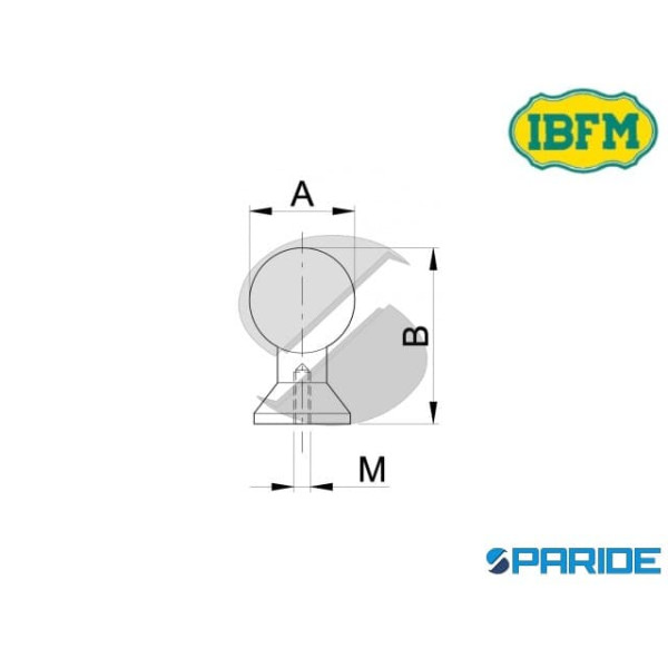 POMOLO PALLA 871 D 40 MM FILETTATO M10 IBFM