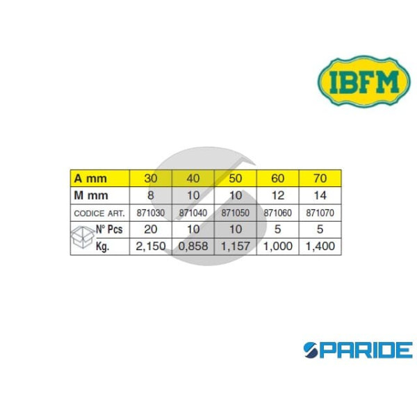 POMOLO PALLA 871 D 60 MM FILETTATO M12 IBFM