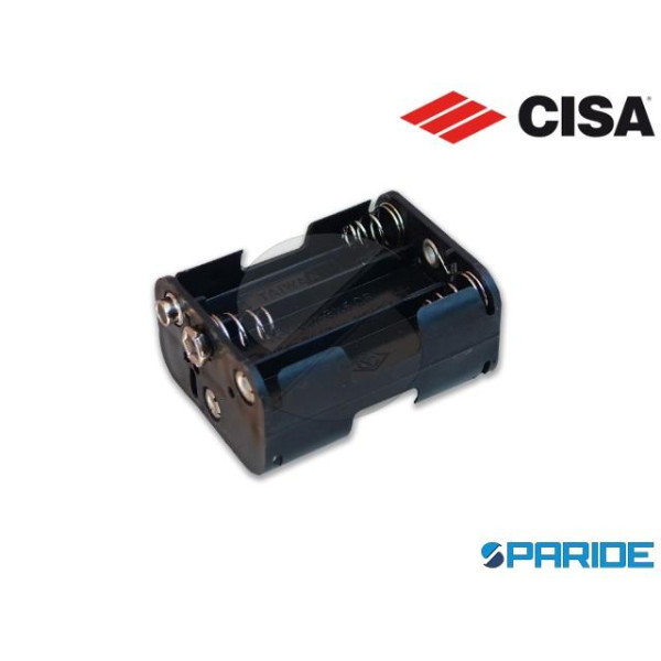 Aexit Portabatteria Custodia Per 3 Batterie C Da 1,5V - Con Cavo 20cm, Clip A Molla, Nero - 8x5.8x2.2cm